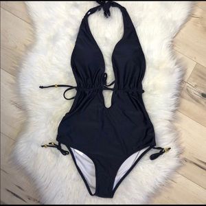 Cupshe Navy Halter One Piece Swimsuit NWT